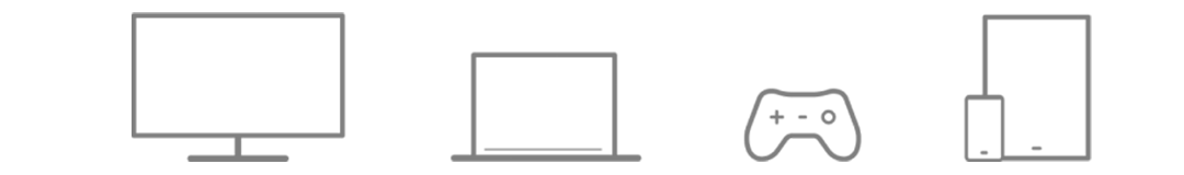 Icons of Desktop, Laptop, Gaming Device, Tablet, and Mobile